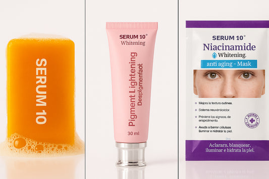 Despídete de las Manchas – Pack SERUM 10® (Jabón + Sérum + Mascarillas)